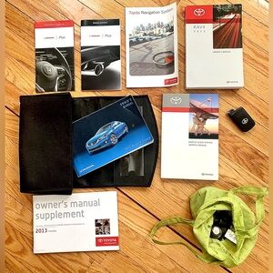Authentic Toyota and Honda Car Owner's Manual Set & Related Accessories